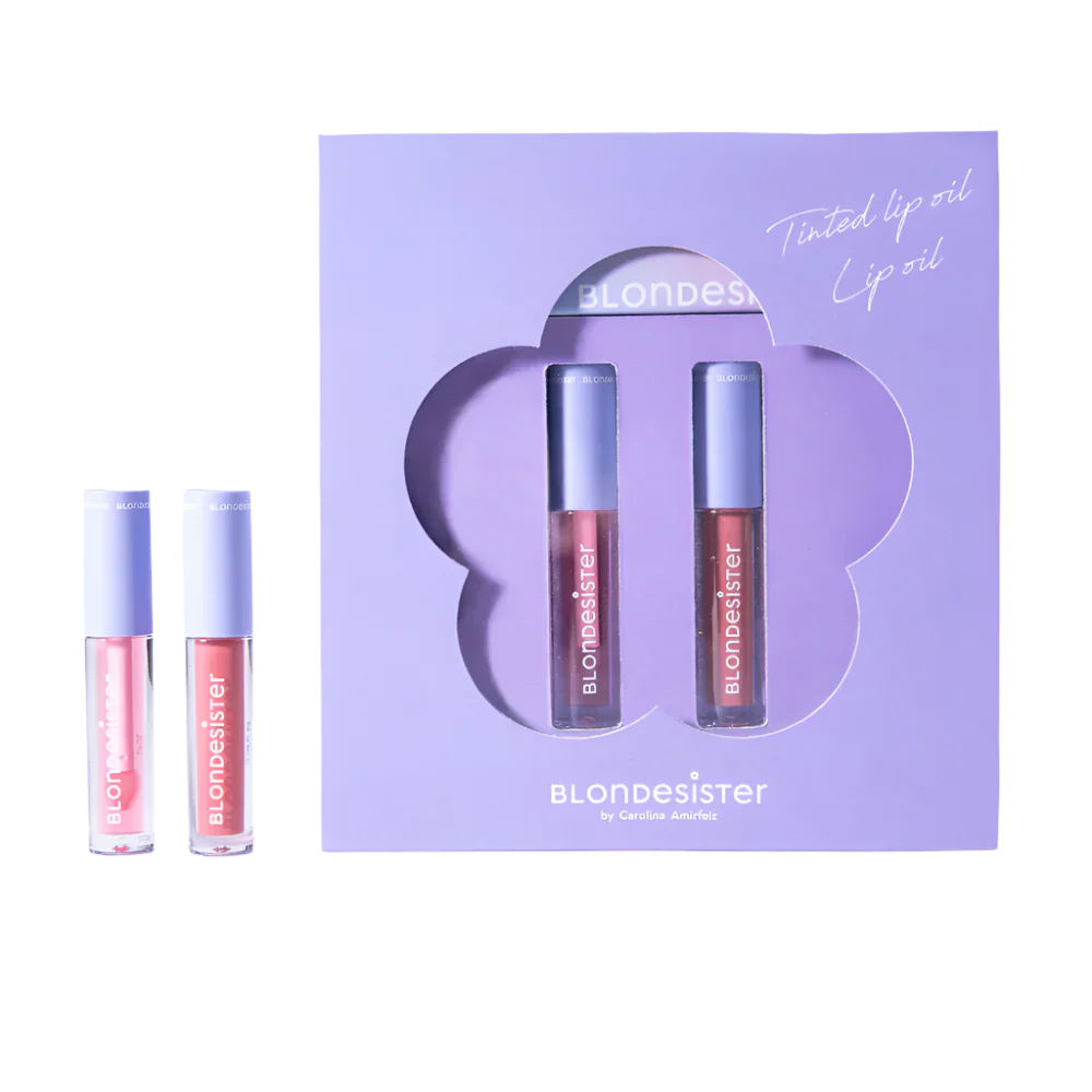 BLONDESISTER „Mini Box XOXO“ dviejų lūpų aliejų dėžutė, 2x2,5 ml