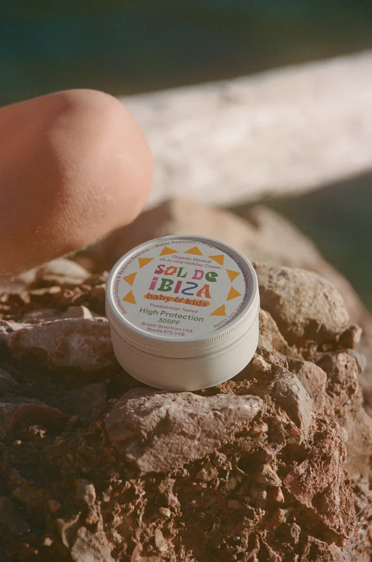 SOL DE IBIZA apsauginis kremas veidui ir kūnui nuo saulės vaikams BABY&KIDS SPF 30, 100 g