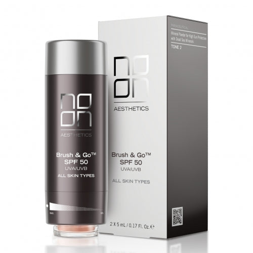 NOON BRUSH&GO MINERAL SUN PROTECTION POWDER SPF 50 VISŲ TIPŲ ODAI 2x5 g